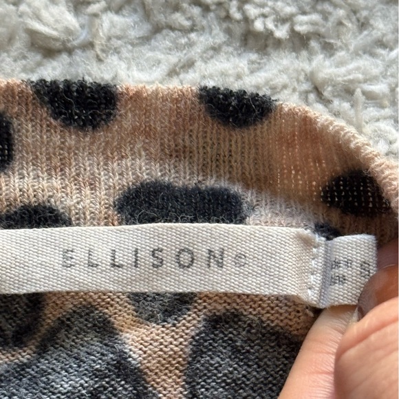 Leopard cheetah print sweater cardigan Express blouse button brown black small - Picture 6 of 7